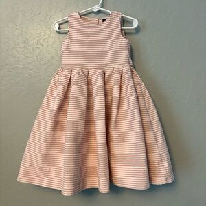 Ralph Lauren cream and pink striped textured sleeveless
Dress size 2/2T
